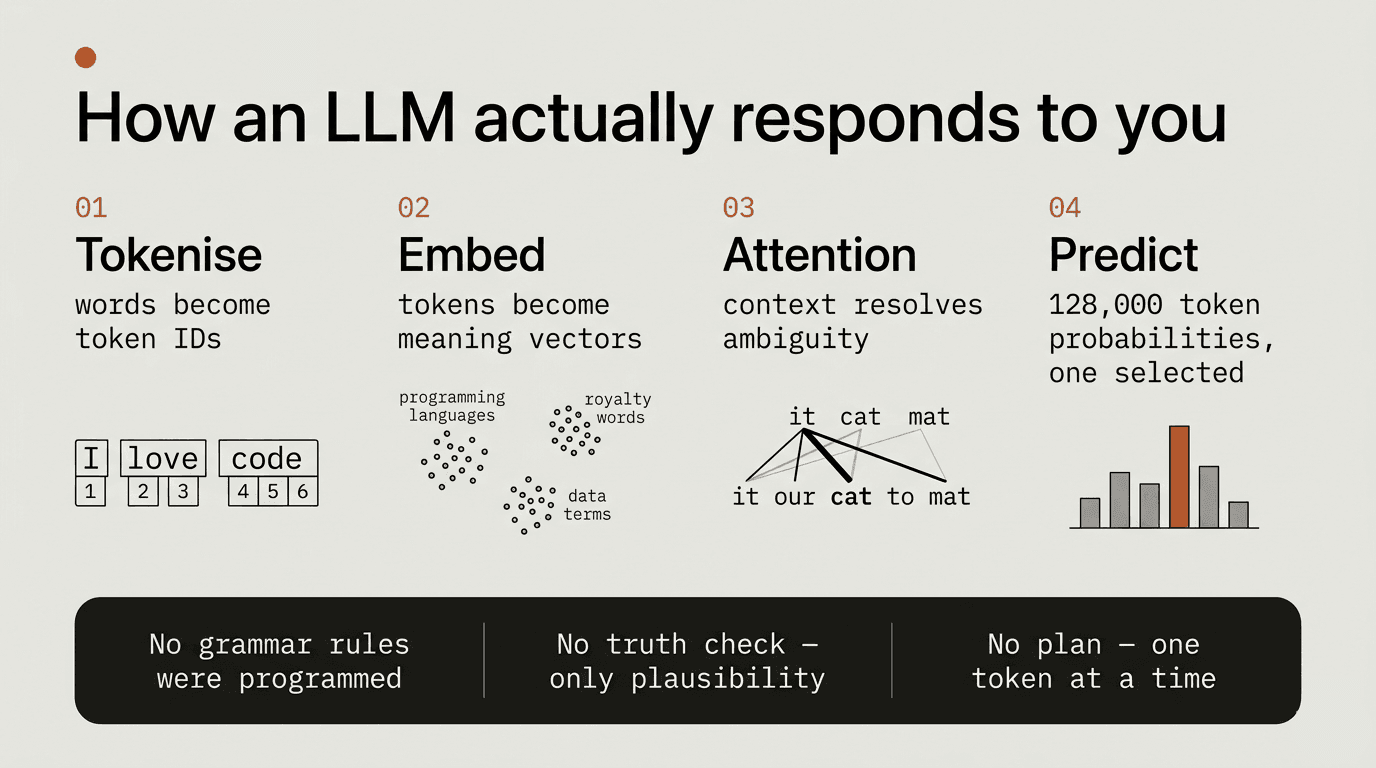 How an LLM actually responds to you